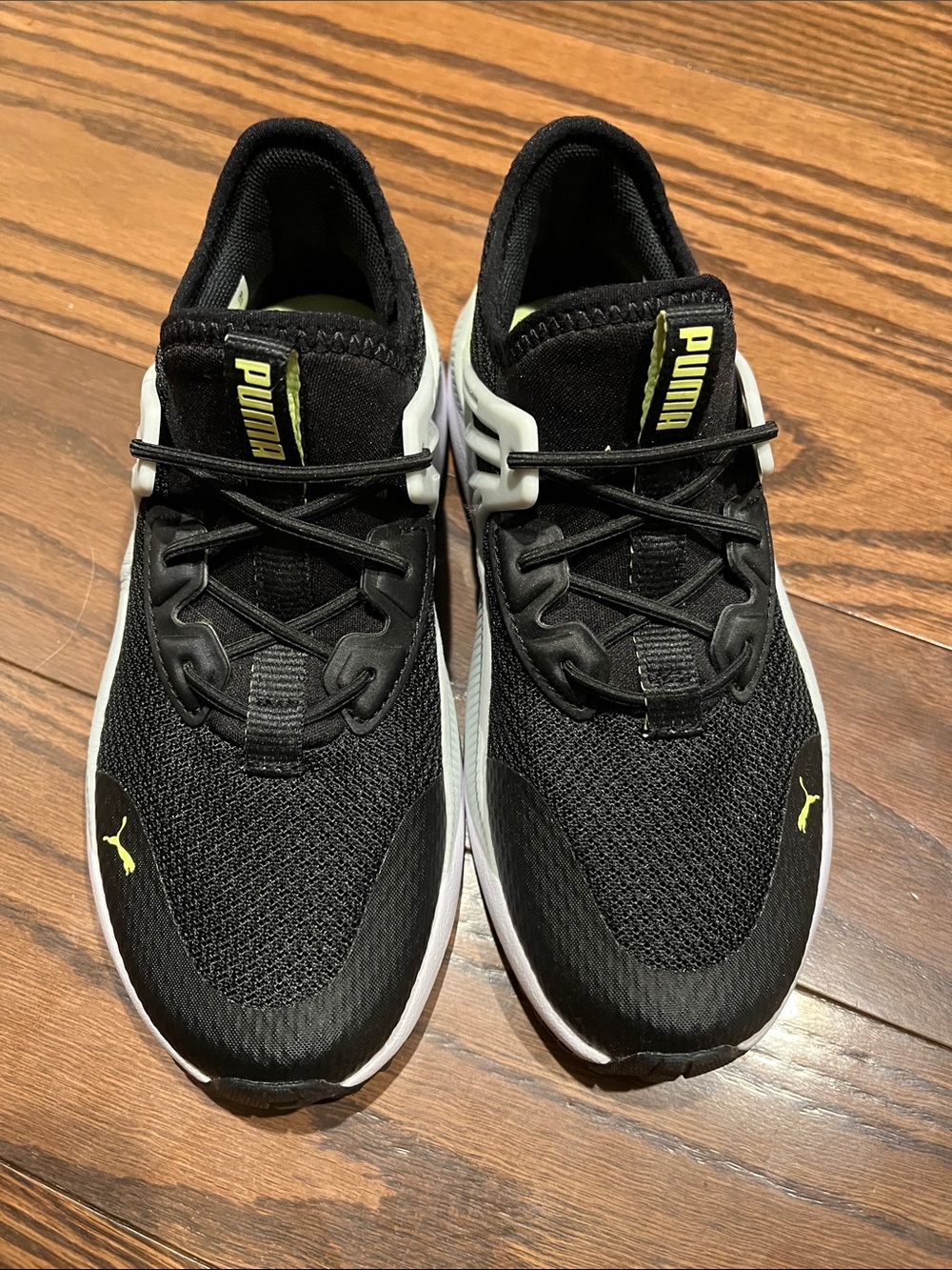 Puma Black Sneakers with Neon Yellow Accents